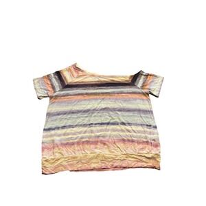 Torrid Super Soft Off The Shoulder Short Sleeve Pastel Striped Top Size 00